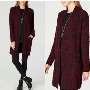 NWOT J Jill/PureJill gorgeous long open cardigan sweater with pockets